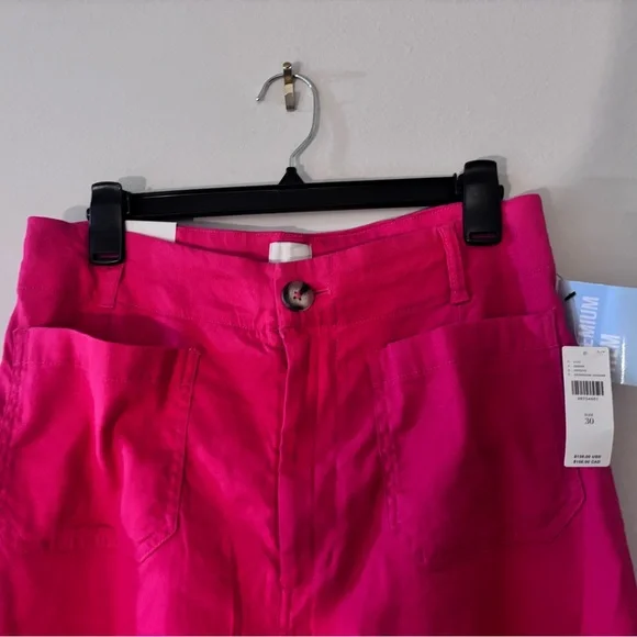 New Maeve Anthropologie Vibrant pink Crop pants - Picture 4 of 6